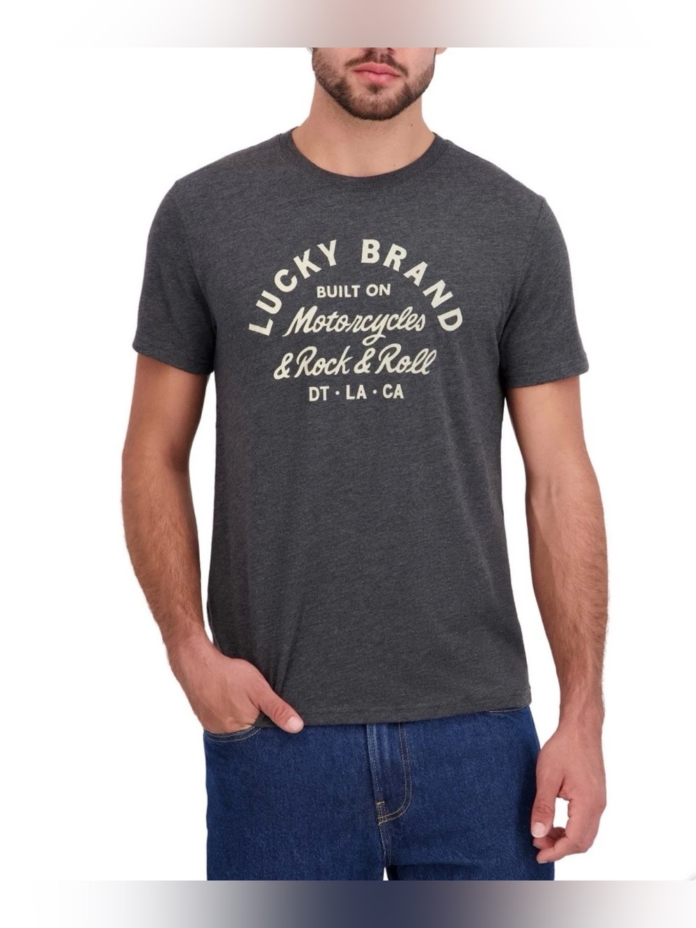 NWT Lucky Brand Charcoal Short-Sleeve Graphic Tee size S